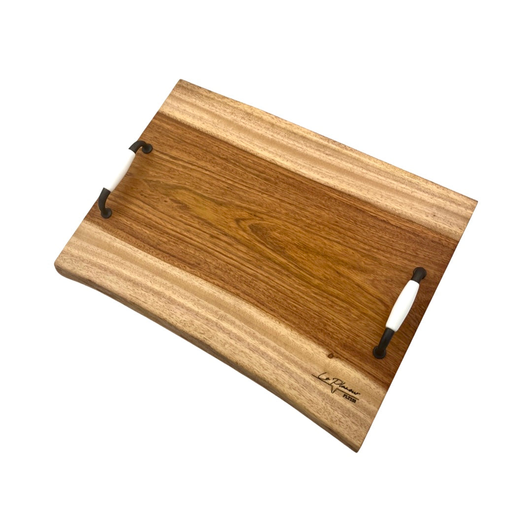 Plateau de service Jatoba avec poignées