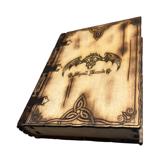 Livre de sorts en bois