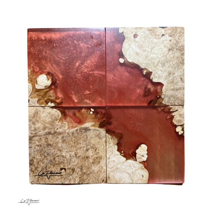 Sous Verre loupe d'érable et Epoxy