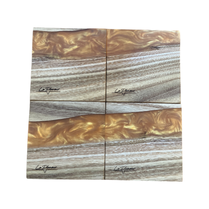 Coaster Catalpa and Gold Epoxy