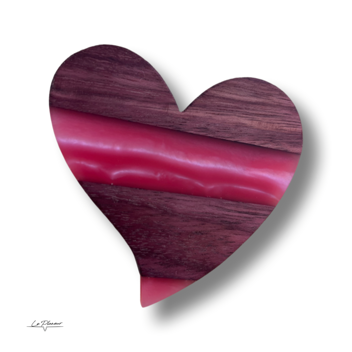 Heart shaped Coaster Amaranth and Epoxy